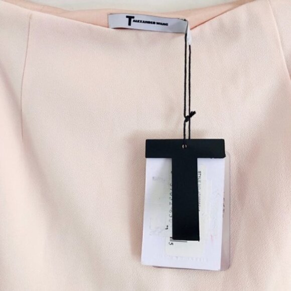T by Alexander Wang Skirt 4 NWT Front Draped Sandstone Luxury - Picture 8 of 11